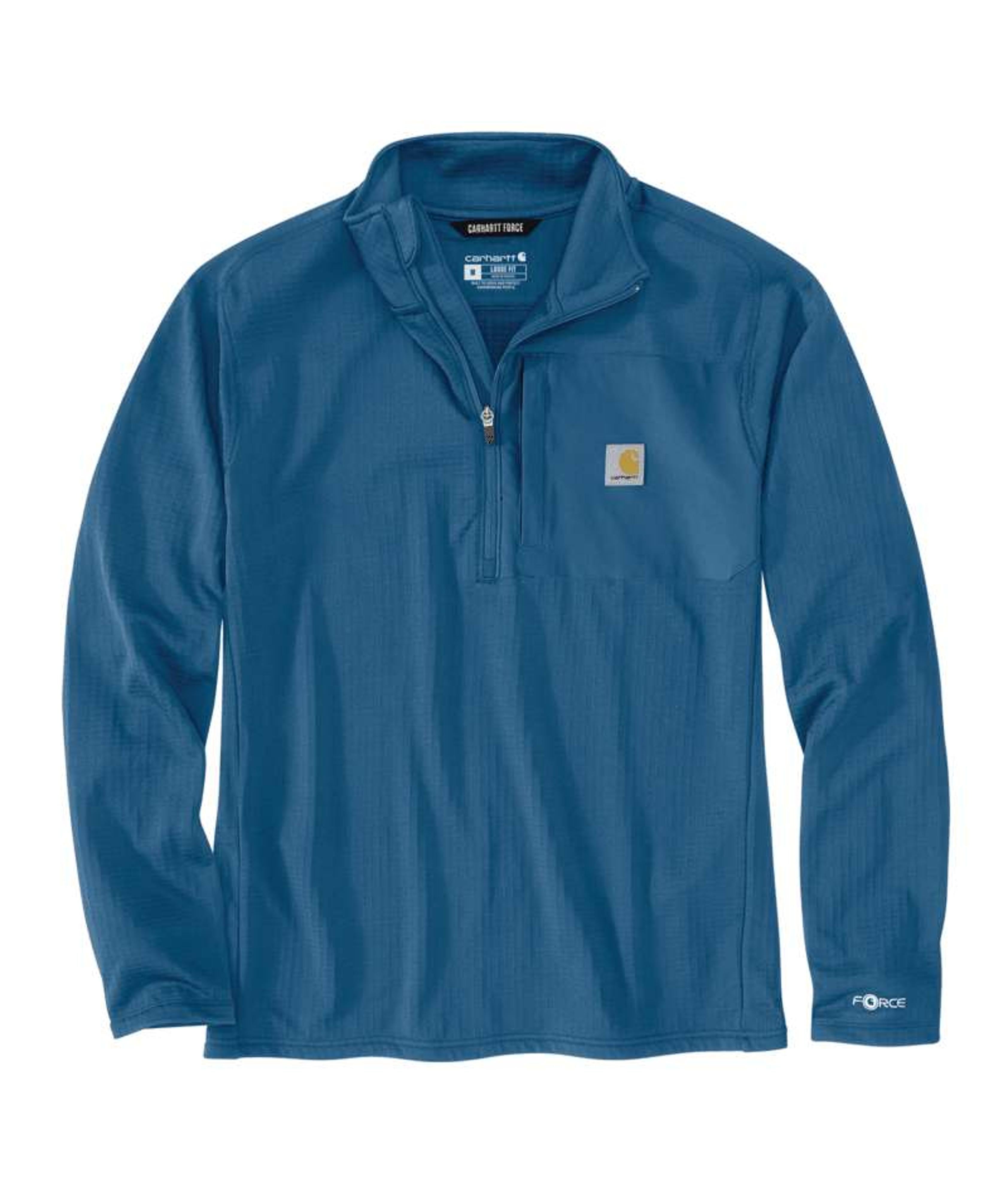 Carhartt Mens Force Relaxed Fit Mock Neck Half-Zip Fleece-Lined Shirt-106423-HO4