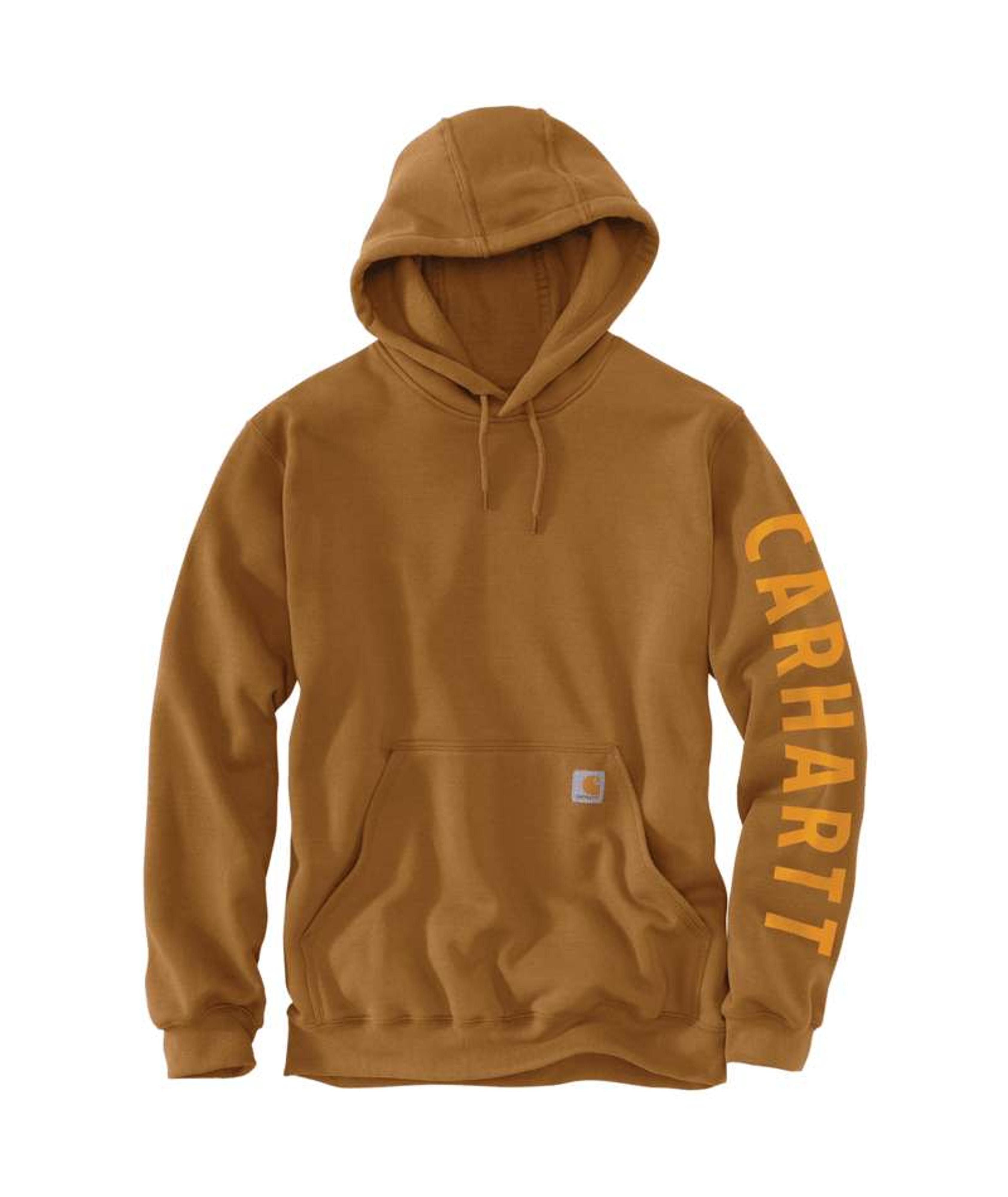 Carhartt Mens Rain Defender Loose Fit Midweight Logo Graphic Sweatshir-107030-BRN