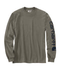 Carhartt Mens Loose Fit Heavyweight Long-sleeve Logo Sleeve Graphic T-shirt-K231-DOV