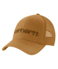 Carhartt Mens Canvas Mesh Back Logo Graphic Cap Brown-101195-B75