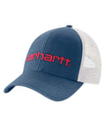 Carhartt Mens Canvas Mesh Back Logo Graphic Cap Deep Ocean-101195-HL2