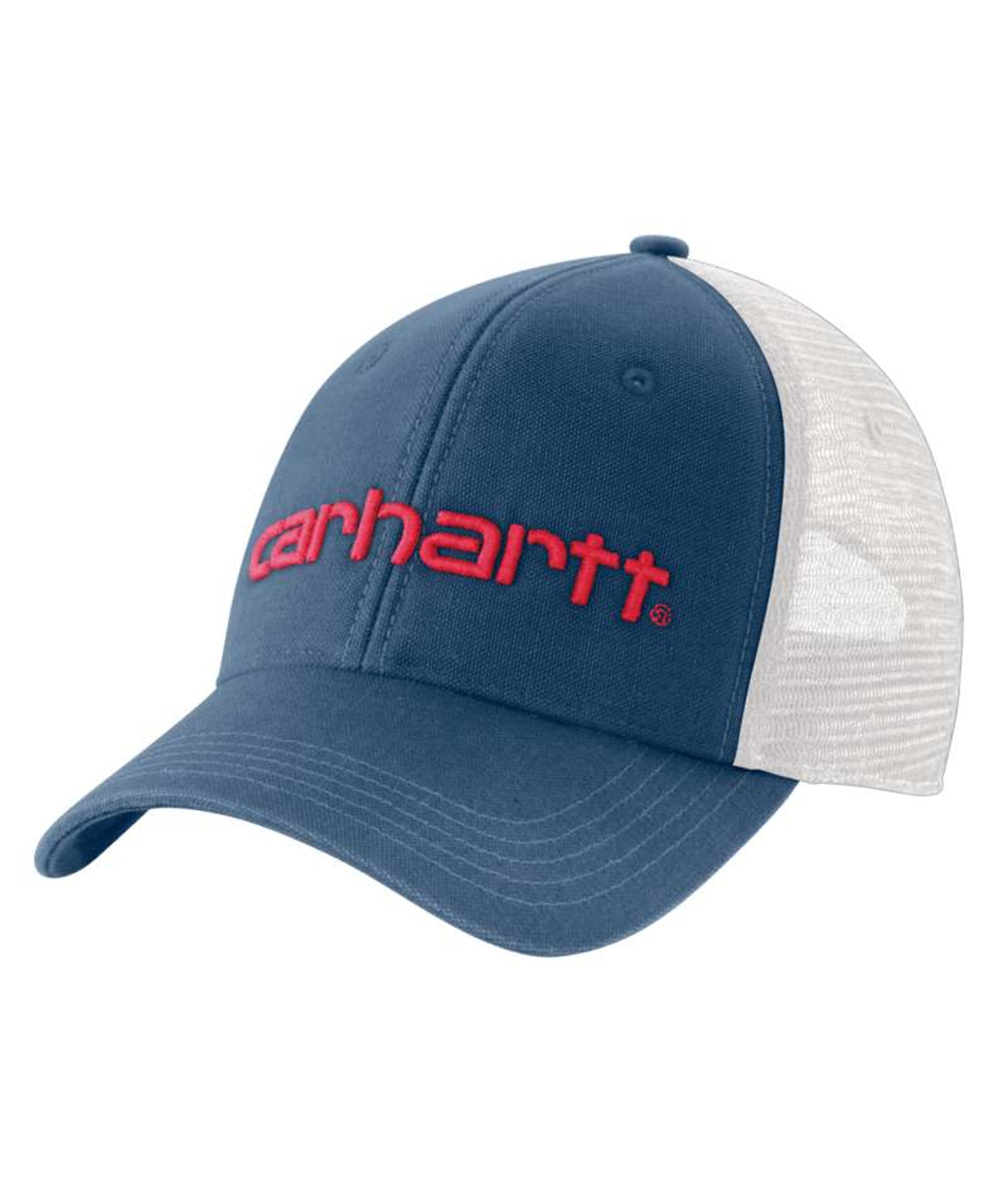 Carhartt Mens Canvas Mesh Back Logo Graphic Cap Deep Ocean-101195-HL2