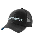 Carhartt Mens Canvas Mesh Back Logo Graphic Cap Black Blue-101195-N41