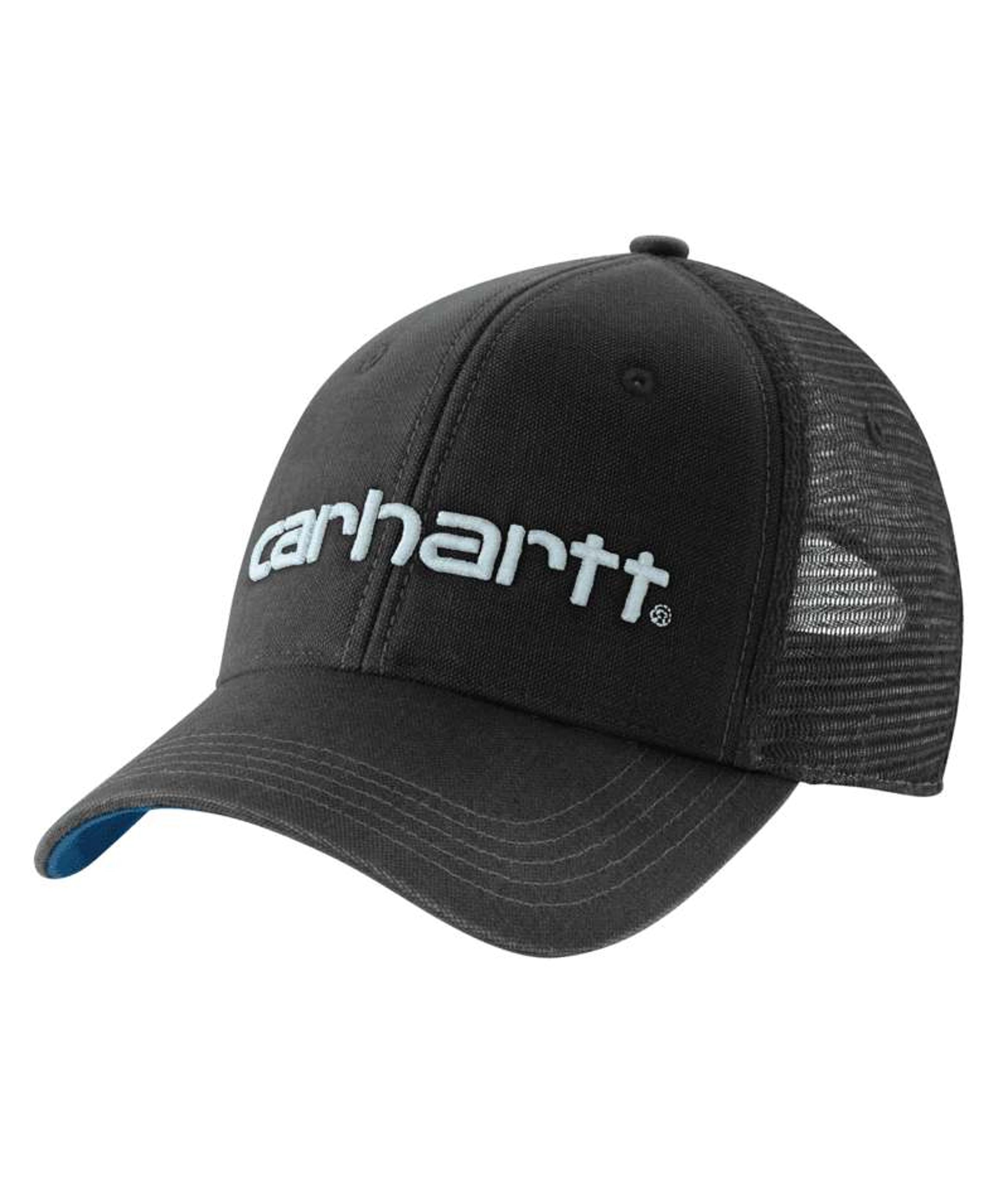 Carhartt Mens Canvas Mesh Back Logo Graphic Cap Black Blue-101195-N41
