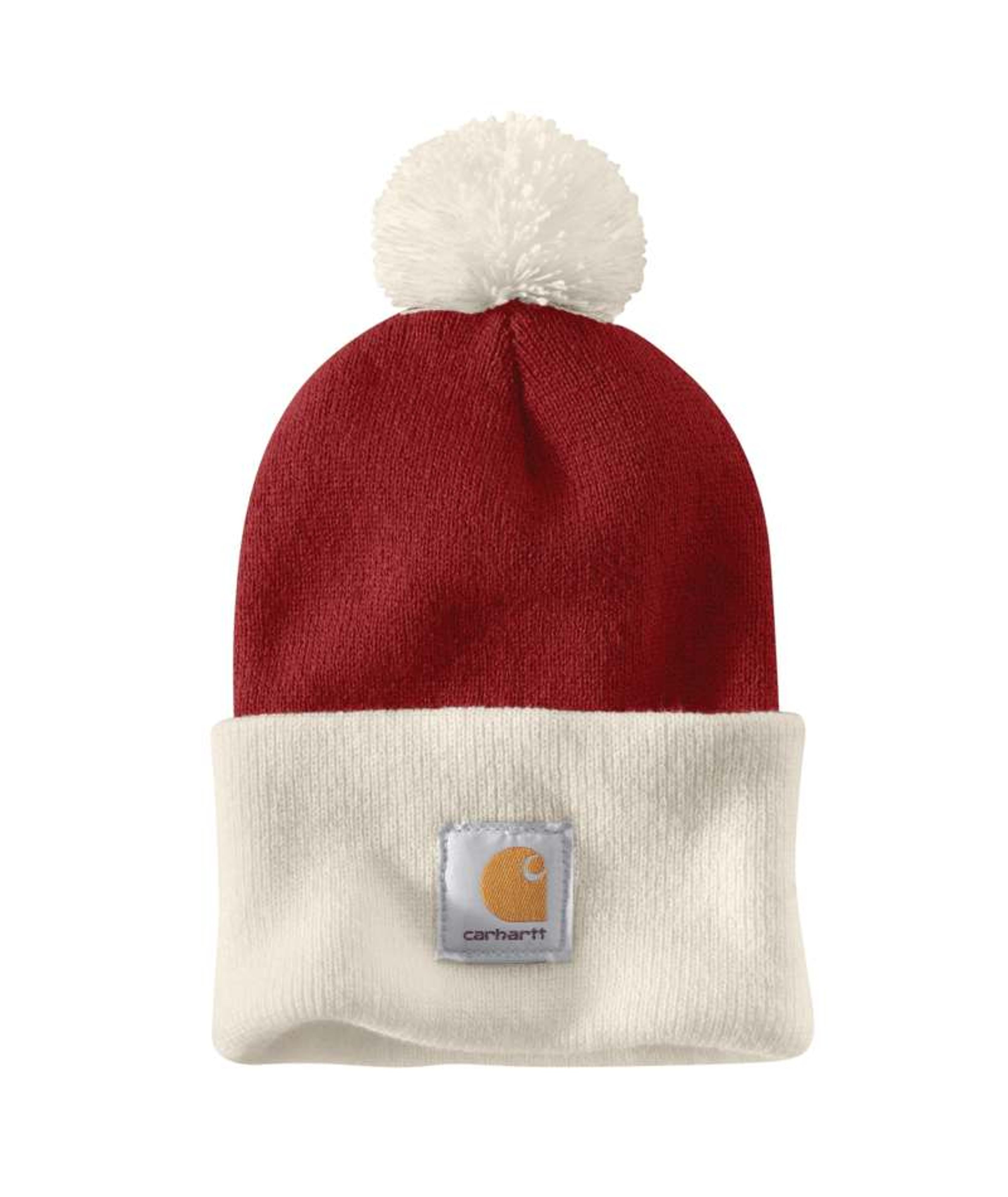Carhartt Mens AH3343 Knit Pom Cuffed Beanie Crabapple-103343-R99
