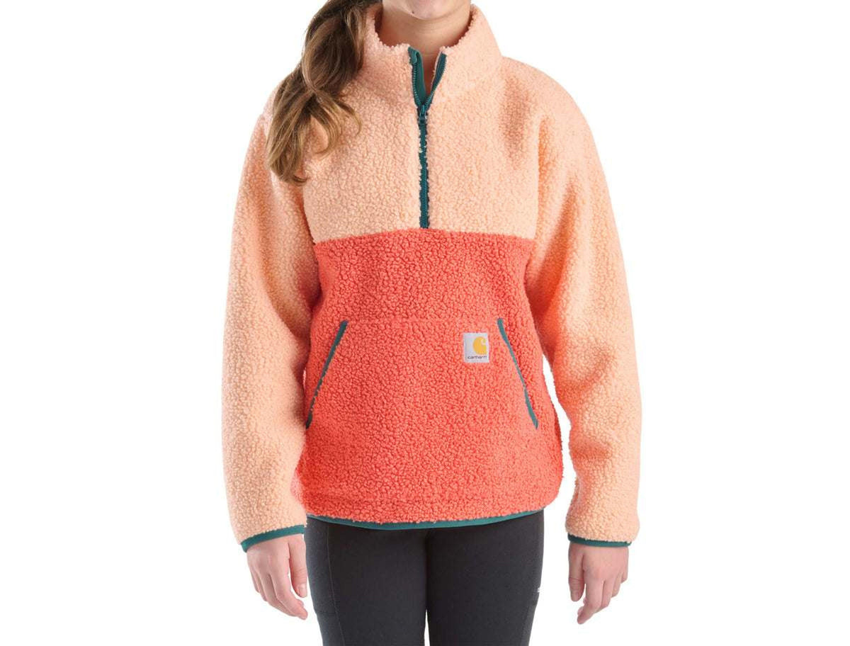 Carhartt Kids Long-sleeve Fleece Quarter-zip Sweatshirt C9-Y-CA7133-RC9-Y