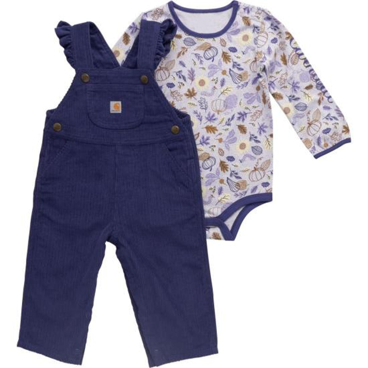 Carhartt Kids Long-sleeve Bodysuit And Ruffle Trim Corduroy Overall Se-CG9951-HO2-I
