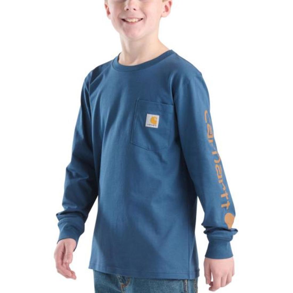 Carhartt Kids Long Sleeve Graphic Pocket T-Shirt-CA6746-N160-Y