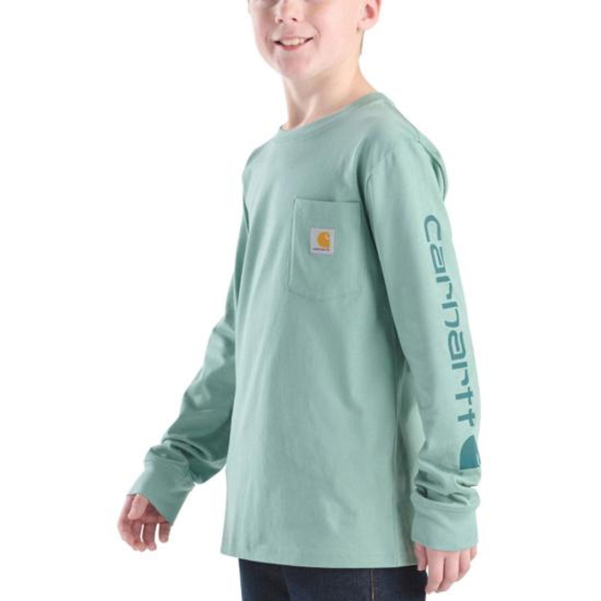 Carhartt Kids Long-Sleeve Graphic Pocket T-Shirt-CA6746-GH5-Y