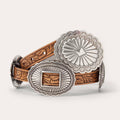 Gem-Dandy Womens Stetson Southwestern Tooled Concho Belt-9402790-200