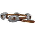 Gem-Dandy Womens Roper Brown Leather Concho Belt-8861790-233