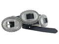 Gem-Dandy Womens Roper Black Leather Concho Belt-8861790-001