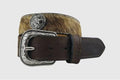 Gem-Dandy Kids Roper Brown-Hair on Leather Concho Belt-1775300-200