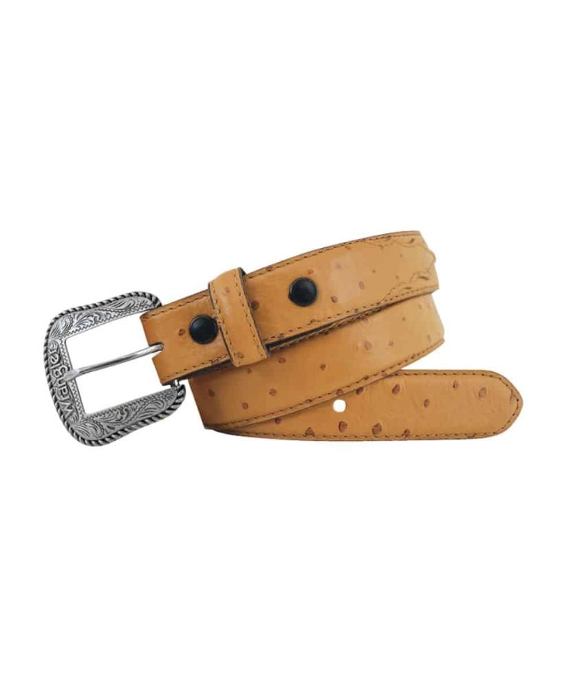 Gem-Dandy Kids Wrangler Ostrich Print Leather Belt-7811321-210