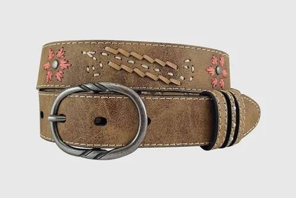 Gem-Dandy Womens Leather Belt with Embroidery Flowers-9716300-210