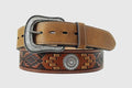 Gem-Dandy Mens Roper Leather Aztec Embossed Belt-8687500-233
