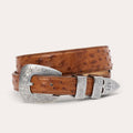 Gem-Dandy Mens Stetson Genuine Ostrich Tapered Tab Belt-9924500-243