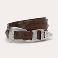 Gem-Dandy Mens Stetson Genuine Ostrich Tapered Tab Belt-9924500-260