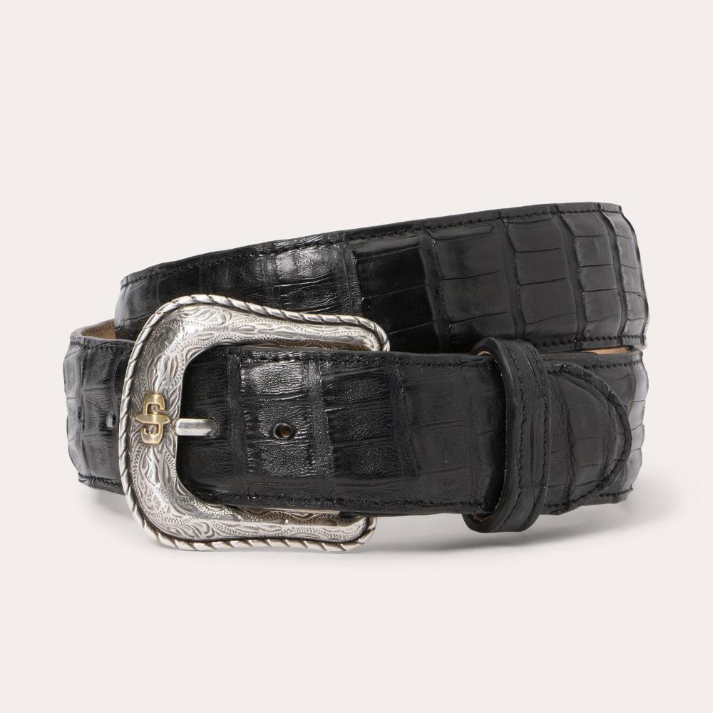 Gem-Dandy Mens Stetson Genuine Caiman Western Tab Belt-9917500-014