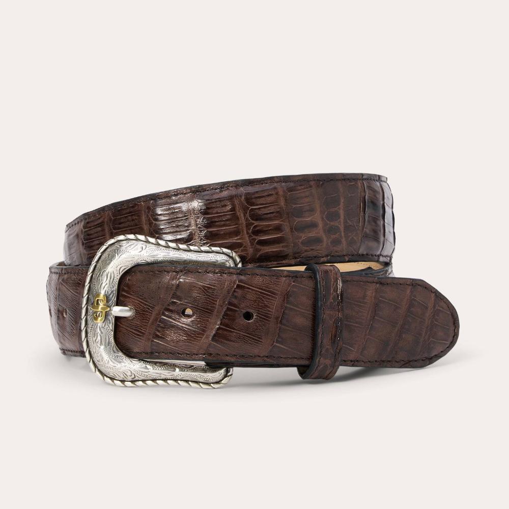 Gem-Dandy Mens Stetson Genuine Caiman Western Tab Belt-9917500-232