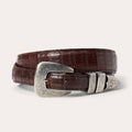 Gem-Dandy Mens Stetson Genuine Caiman Tapered Tab Belt-9925500-232