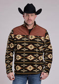 Roper Mens Aztec Print Micro Fleece 6211BL - Blue-97-692-6211BL