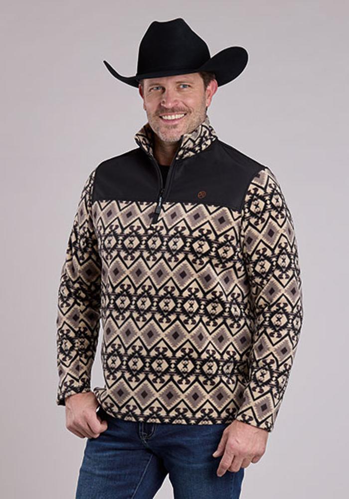 Roper Mens Aztec Print Micro Fleece 6210BL - Blue-97-692-6210BL