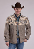 Roper Mens Aztec Shirt-Jacket - Brown-97-119-6123BR