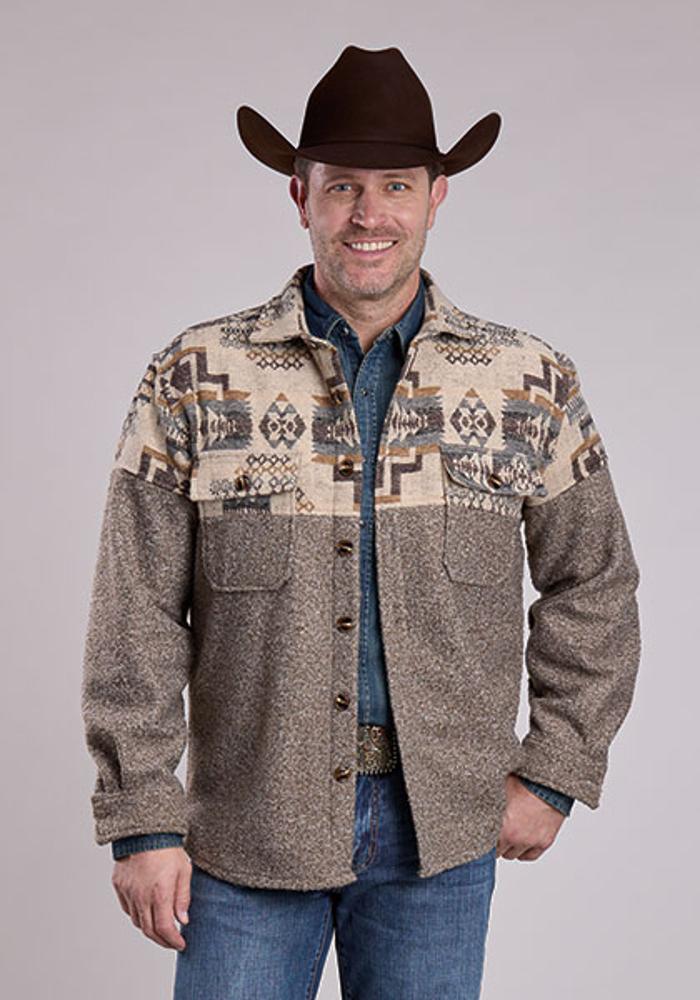 Roper Mens Aztec Shirt-Jacket - Brown-97-119-6123BR
