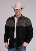 Roper Mens Aztec Shirt-Jacket - Blue-97-119-6124BL