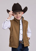 Roper Kids Soft Shell Fleece Vest - Brown-397-782-6018BR