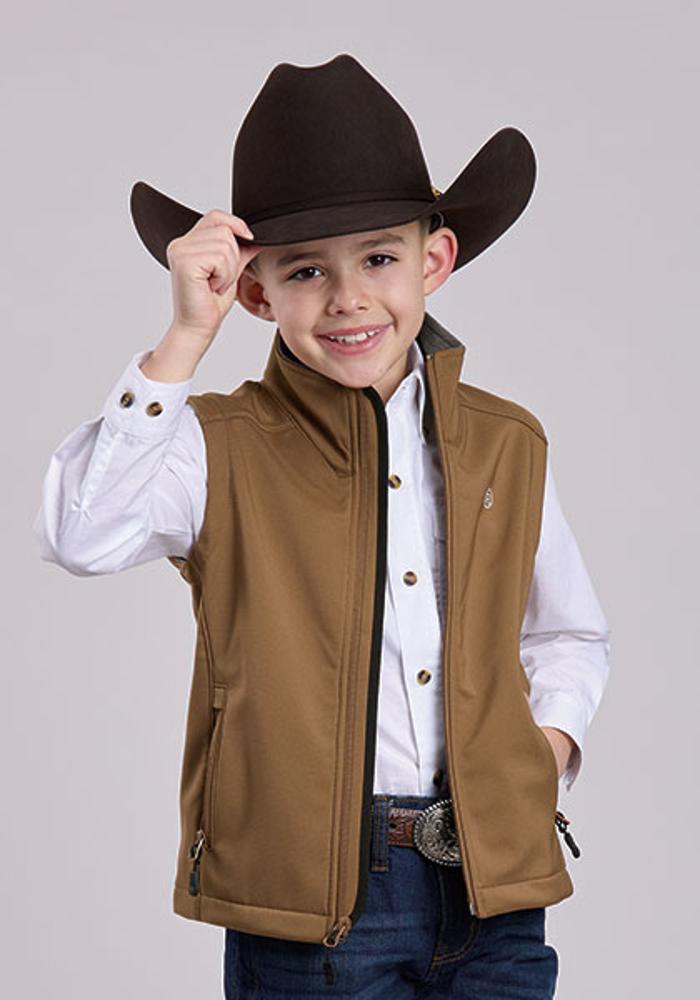 Roper Kids Soft Shell Fleece Vest - Brown-397-782-6018BR