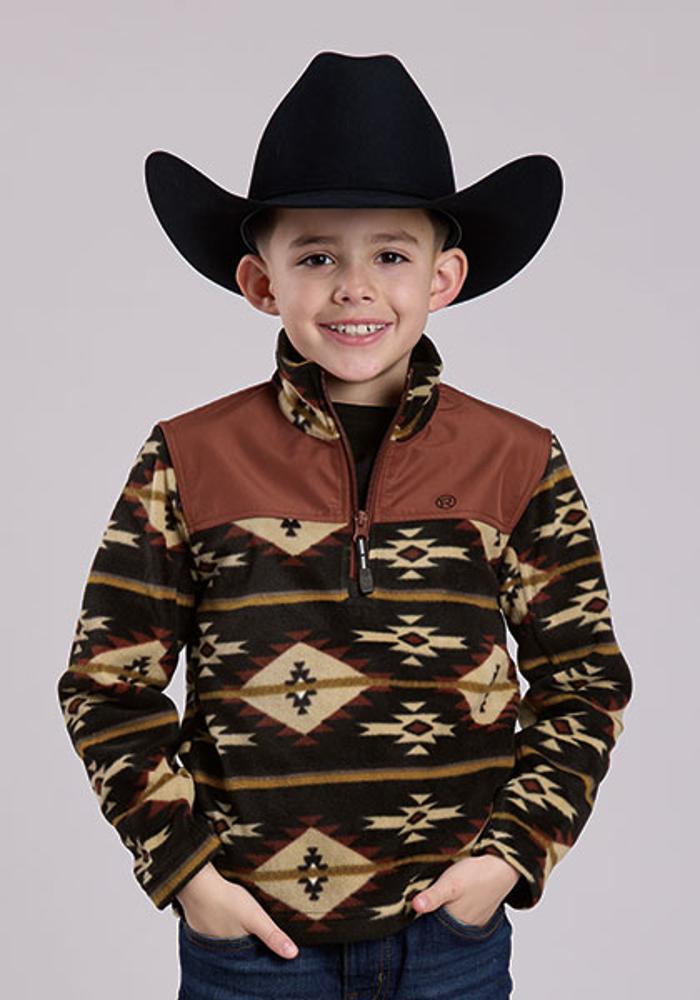 Roper Kids Lightweight Fleece Jacket - Blue-397-692-6211BL