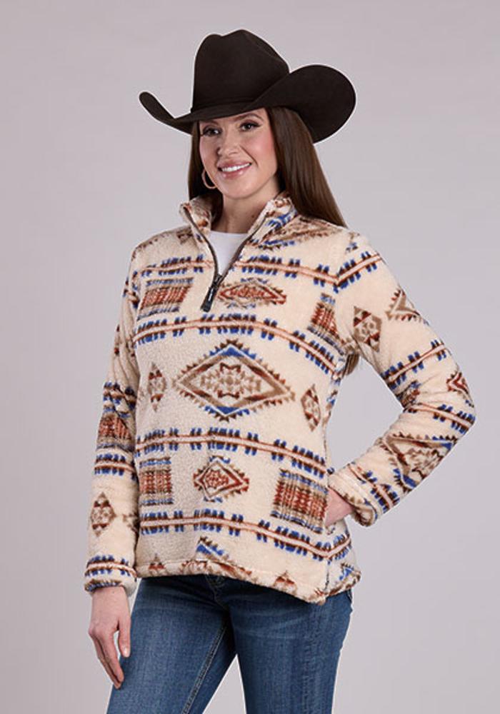 Roper Womens Polar Fleece Pullover - Brown-98-250-6120BR