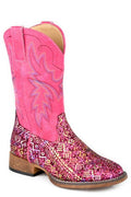 Roper Kids Children Fuschia Aztec Glitter Boot-18-1903-3774PI