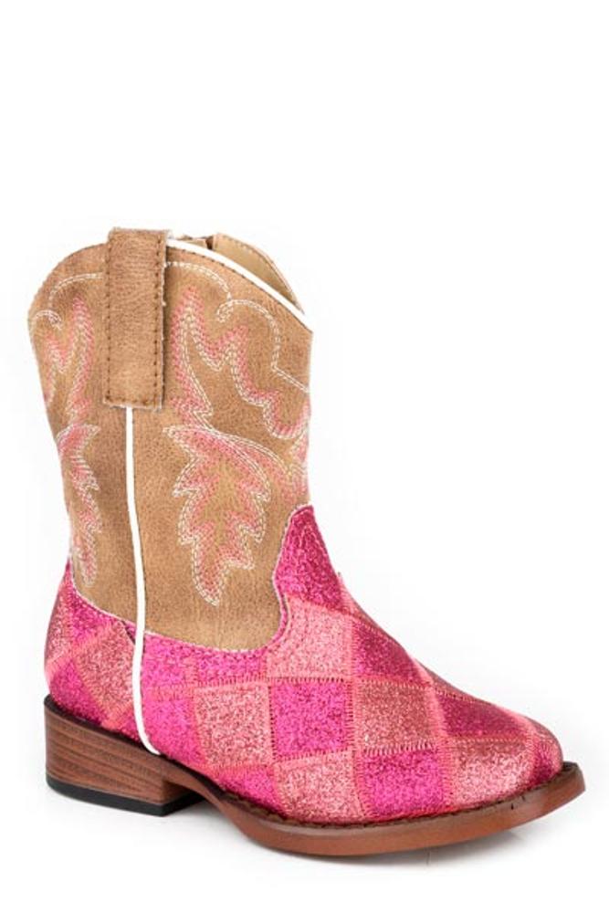Roper Kids Pink Patchwork Boot-17-1901-3642PI