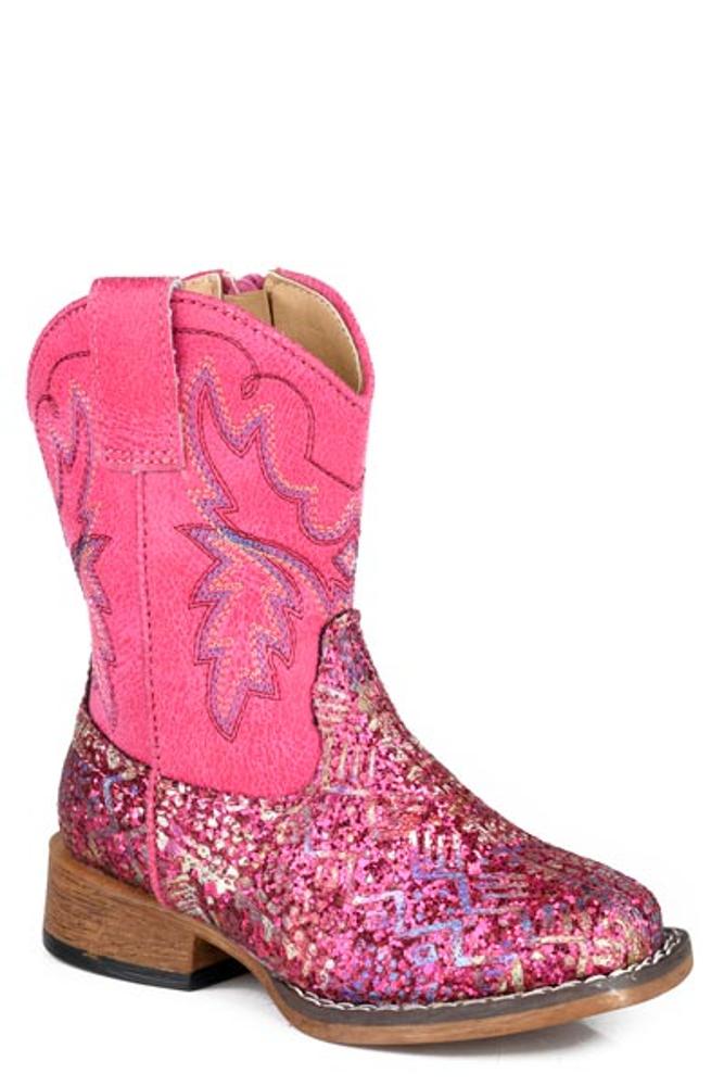 Roper Kids Fuschia Aztec Glitter Boot-17-1903-3774PI