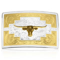 Montana Silversmiths Santa Fe Sunrise Buckle With Longhorn-55910-41