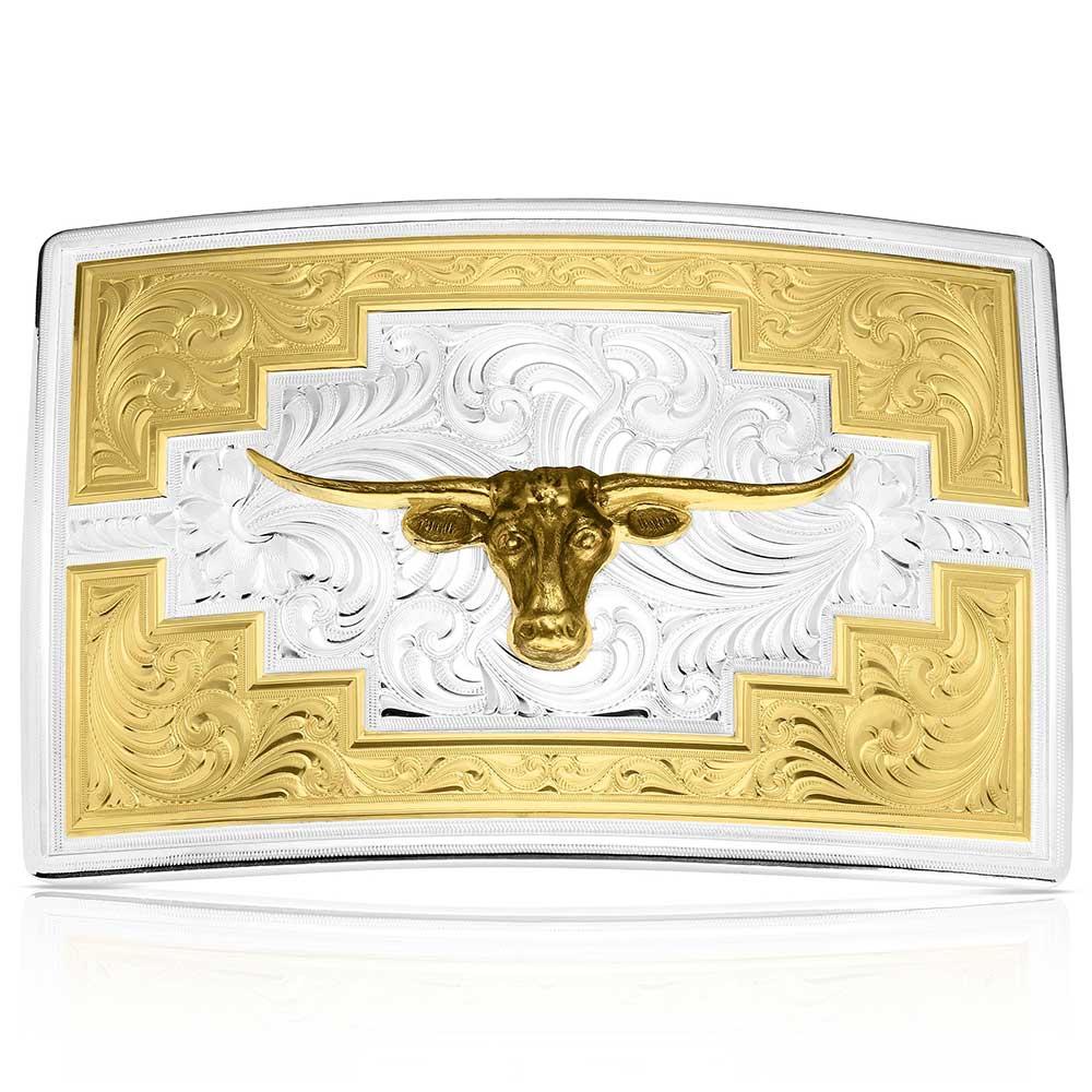 Montana Silversmiths Santa Fe Sunrise Buckle With Longhorn-55910-41