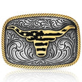 Montana Silversmiths Western Patriotic Longhorn Buckle-A1054P