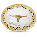 Montana Silversmiths Southwest Sun Large Buckle With Longhorn-2190-767M