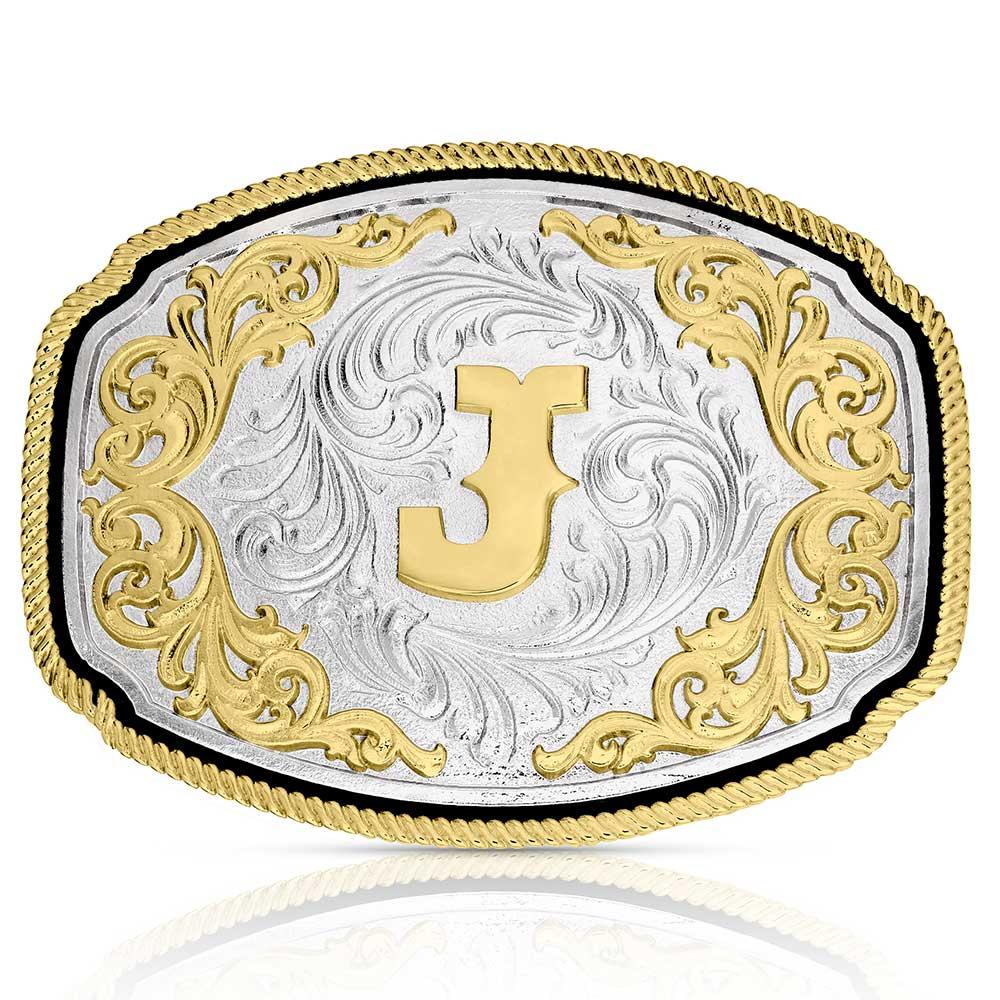 Montana Silversmiths Western Initial Buckle Style J-A1047J