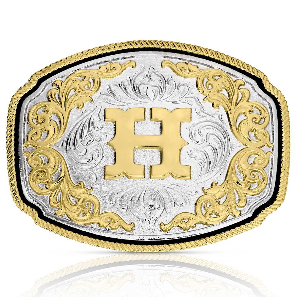 Montana Silversmiths Western Initial Buckle Style H-A1047H