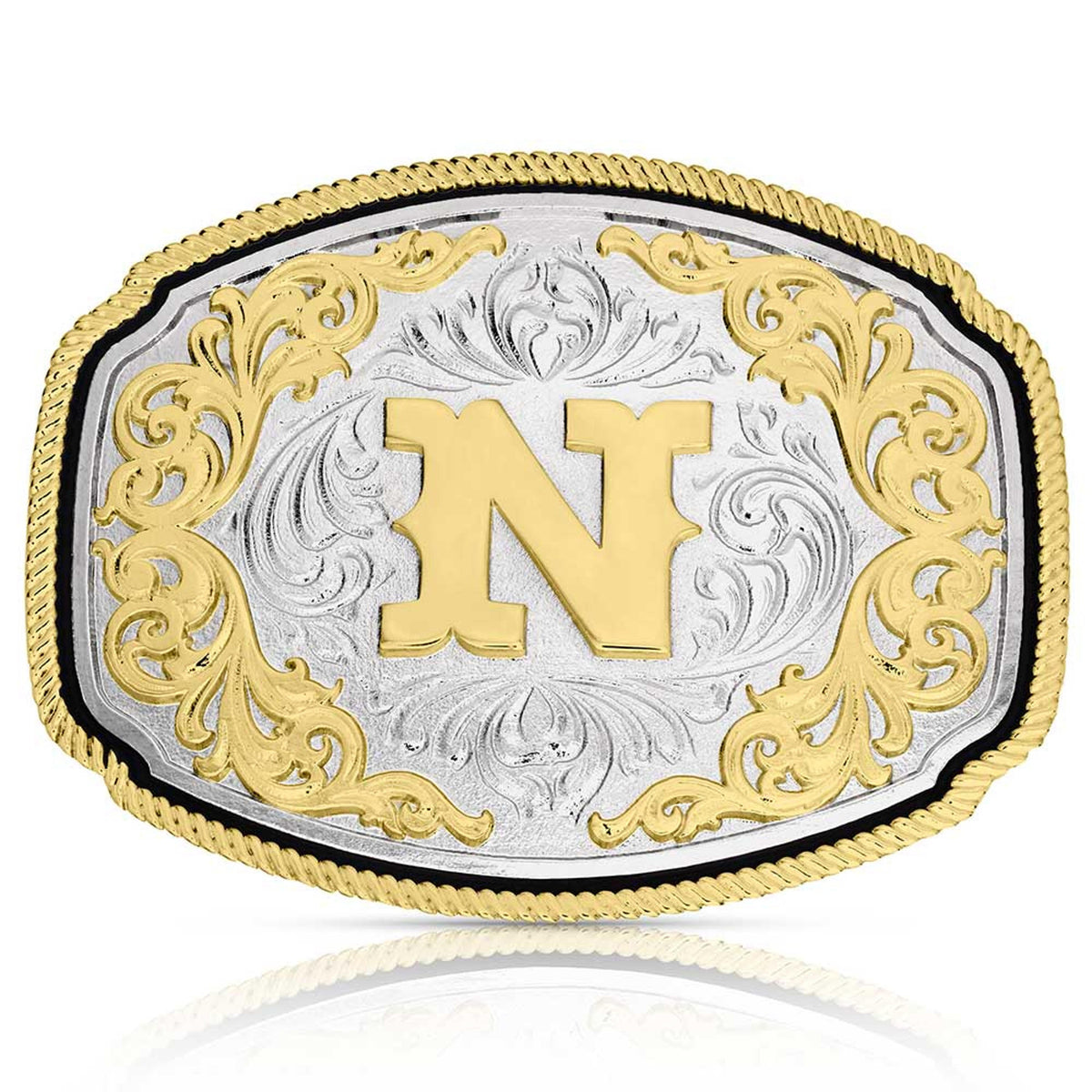 Montana Silversmiths Western Initial Buckle N-A1047N