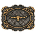 Montana Silversmiths Framed Longhorn Buckle-A1003P