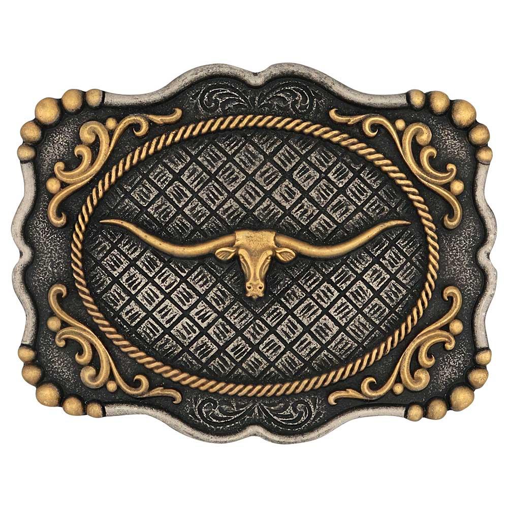Montana Silversmiths Framed Longhorn Buckle-A1003P