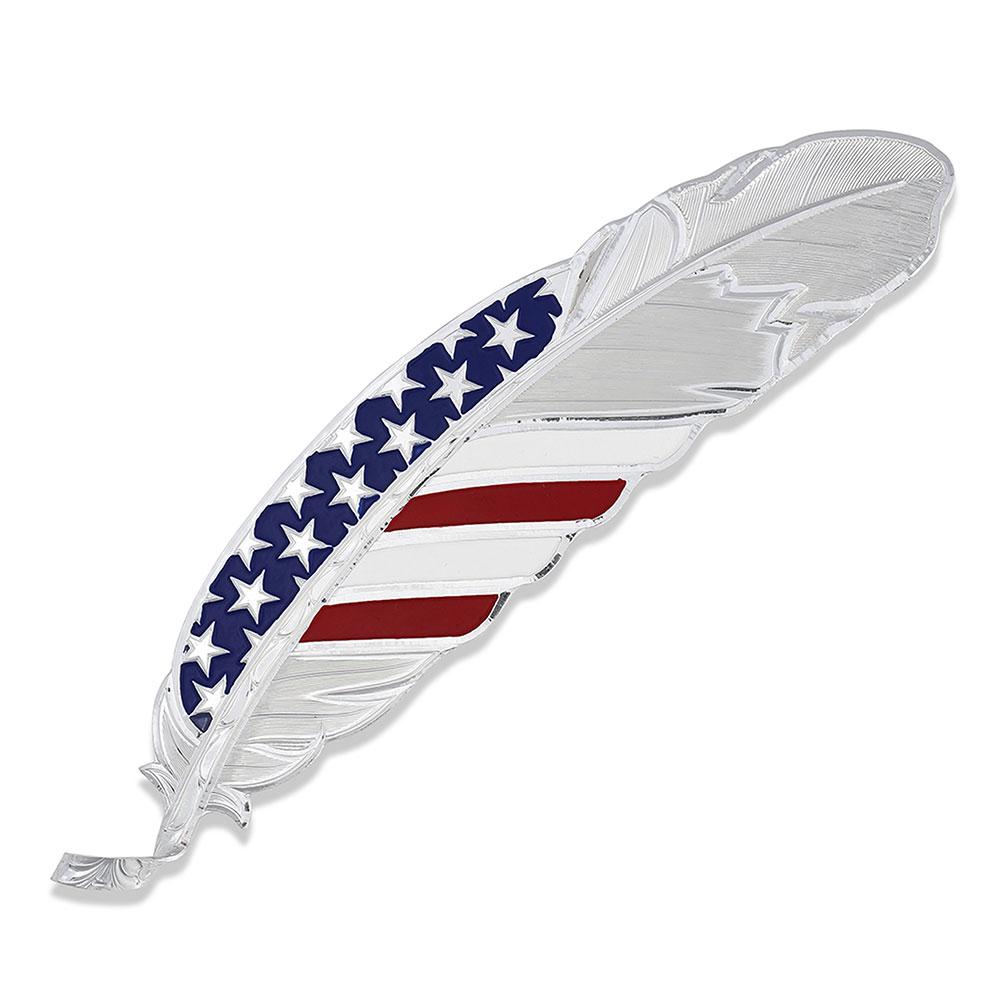 Montana Silversmiths Stars & Stripes USA Flag Hat Feather-HF4692USA