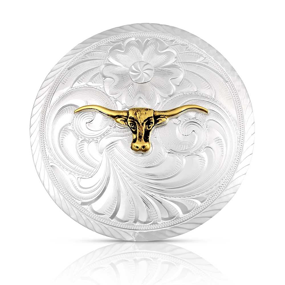 Montana Silversmiths Classic Montana Scarf Slide With Longhorn-SCF384S