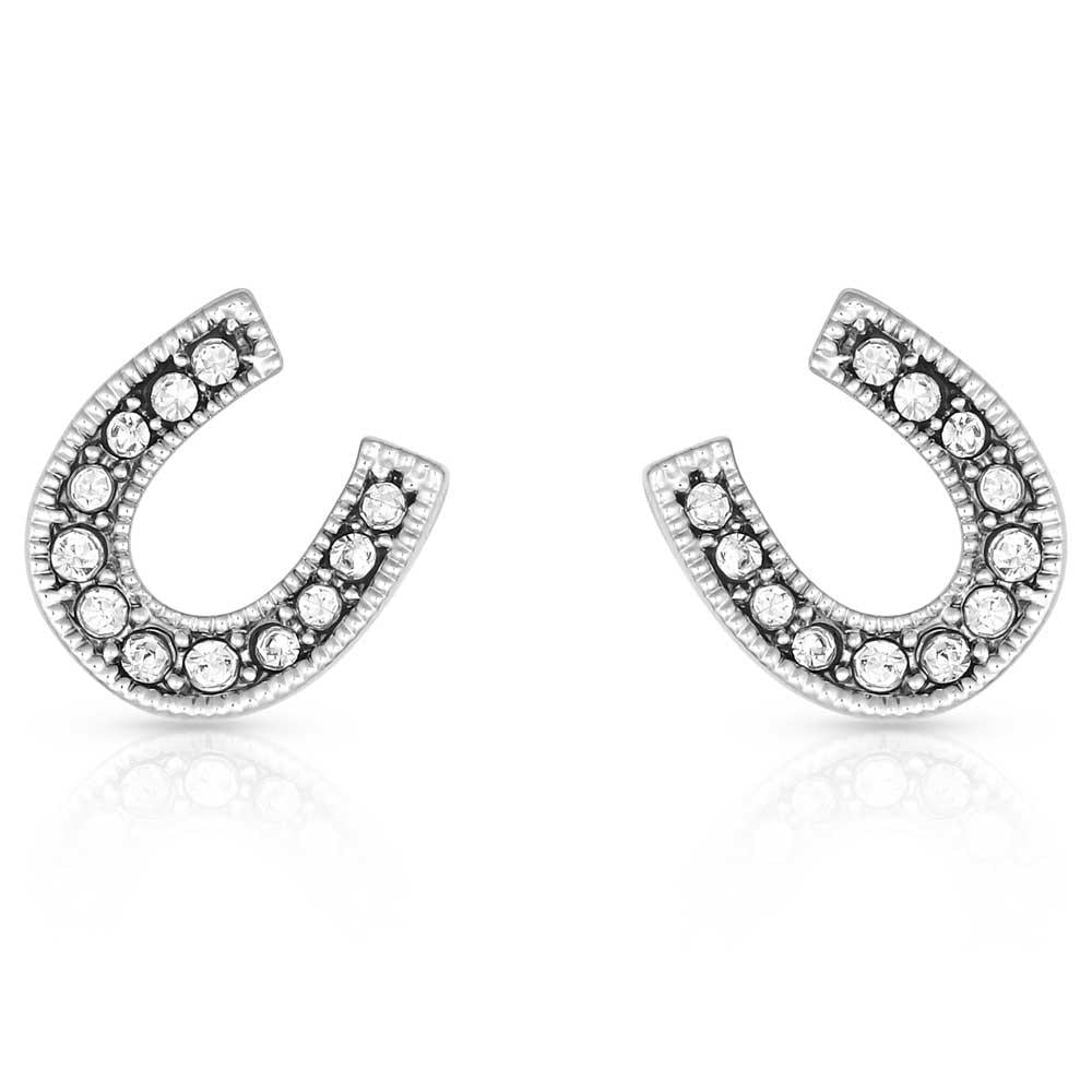 Montana Silversmiths Crystal Clear Stuck On Luck Post Earrings-ER808