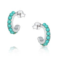 Montana Silversmiths Studded In Turquoise Mini Hoop Earrings-ER4802